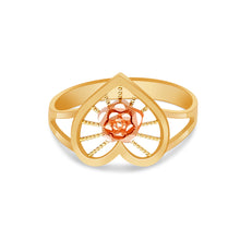 Ioka Jewelry - 14K Two Tone Solid Gold Flower Ring